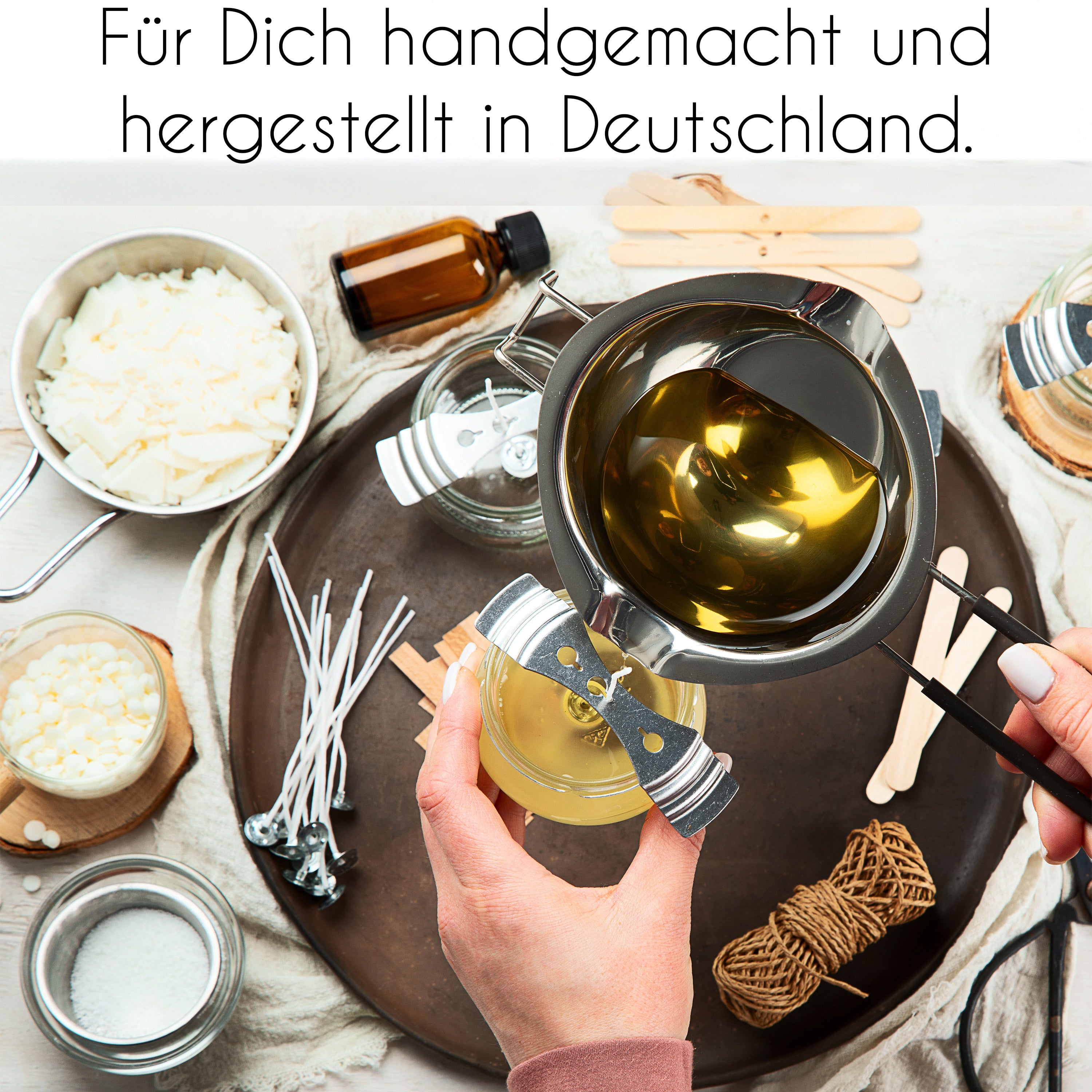 Duftkerze mit Spruch – Trust me, you are lovely! – liebevolles Geschenk, handgemachte Sojakerze im Glas, nachhaltig, optional mit personalisiertem Bambusdeckel