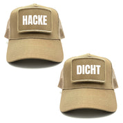 2er Set Mesh Baseball Caps mit Spruch auf Patch | Hacke Dicht | Farbwahl | OneSize durch verstellbaren Klipp-Verschluss