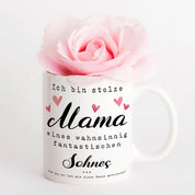 Tasse mit Motiv - Ich bin stolze Mama eines wahnsinnig fantastischen Sohnes