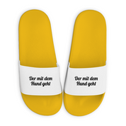 Badelatschen mit Motiv | Der mit dem Hund geht | lustige Badesandalen in vielen Größen und Farben