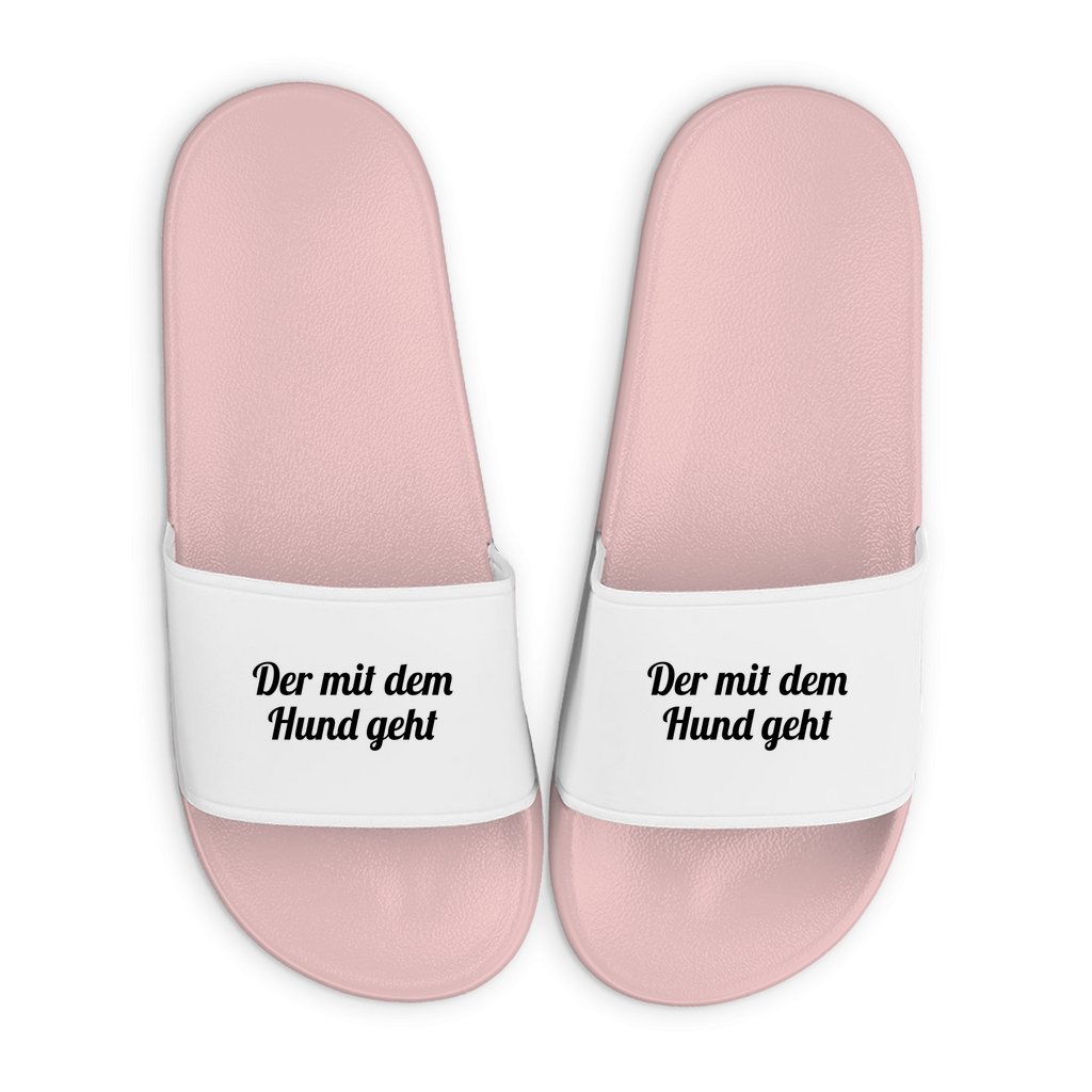 Badelatschen mit Motiv | Der mit dem Hund geht | lustige Badesandalen in vielen Größen und Farben