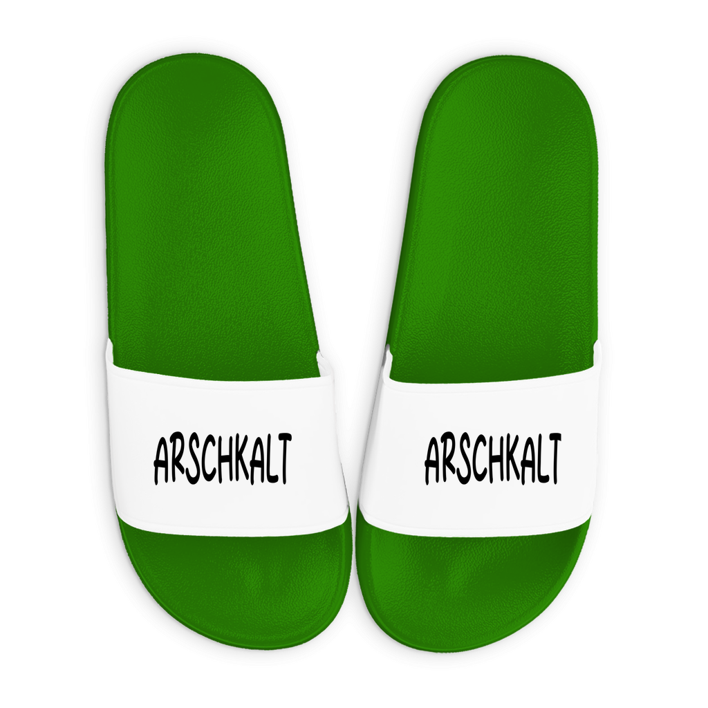 Badelatschen mit Motiv | Arschkalt | lustige Badesandalen in vielen Größen und Farben