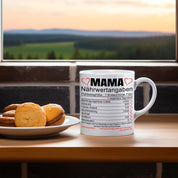 Tasse mit Motiv - Mama Nährwertangaben - Keramiktasse für die beste Mama