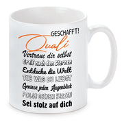 Tasse zum Hauptschulabschluss - Quali geschafft! - Keramiktasse mit hochwertigem Druck