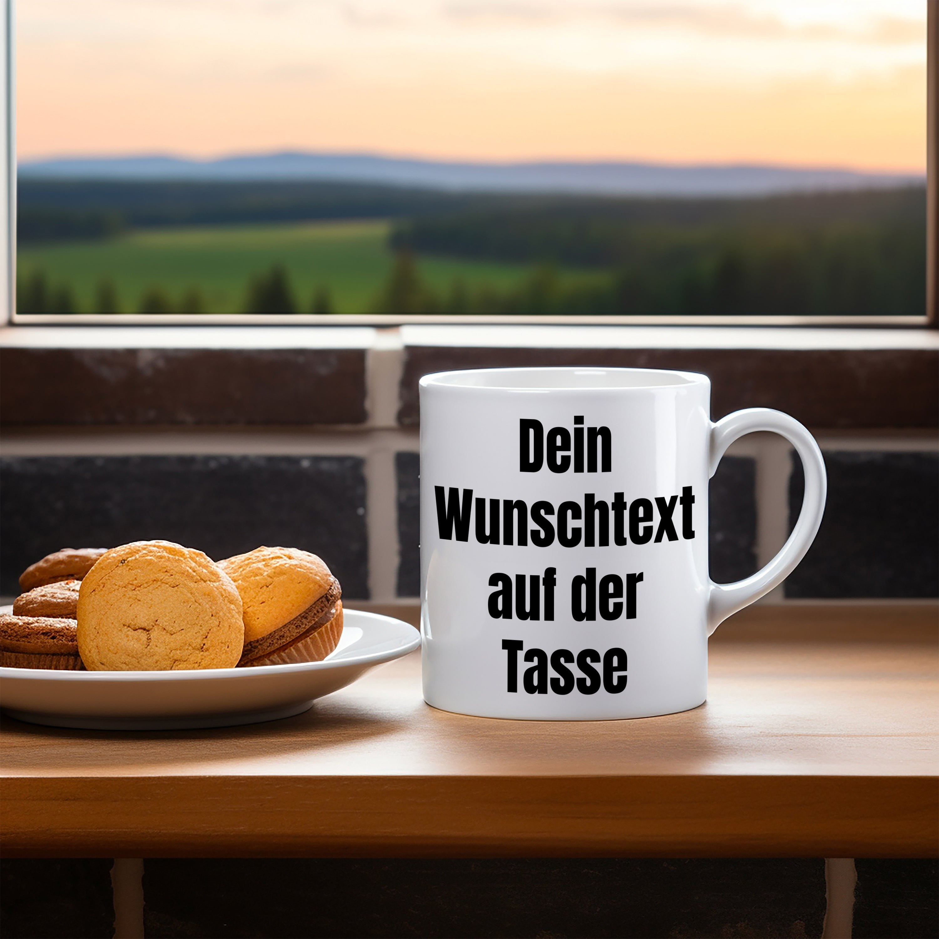 Tasse mit Wunschtext - bis zu 6 Zeilen Schriftart und Schriftfarbe wählbar | Tasse 300ml zum selbst gestalten