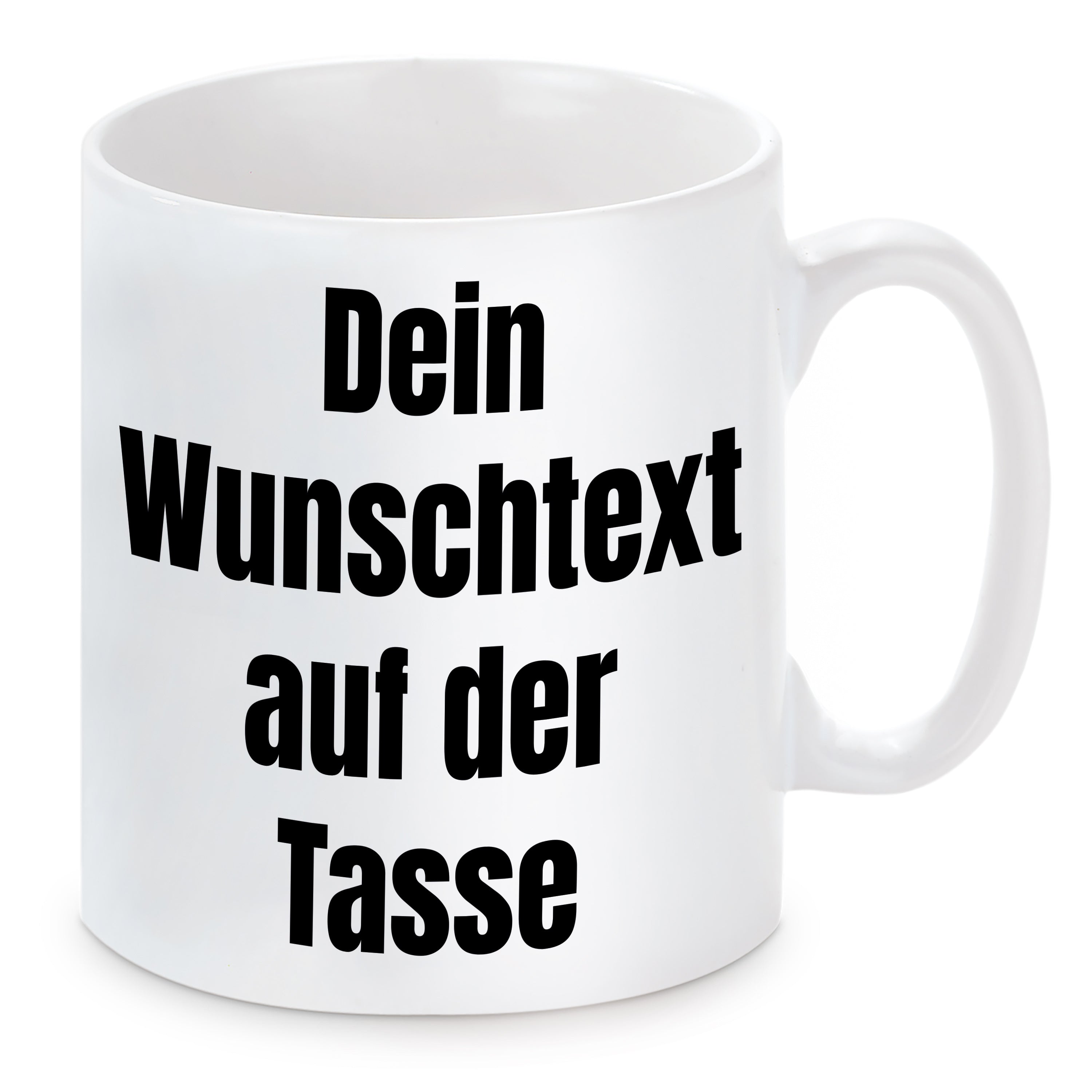 Tasse mit Wunschtext - bis zu 6 Zeilen Schriftart und Schriftfarbe wählbar | Tasse 300ml zum selbst gestalten