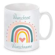 personalisierte Tasse zum Schulanfang - Regenbogen