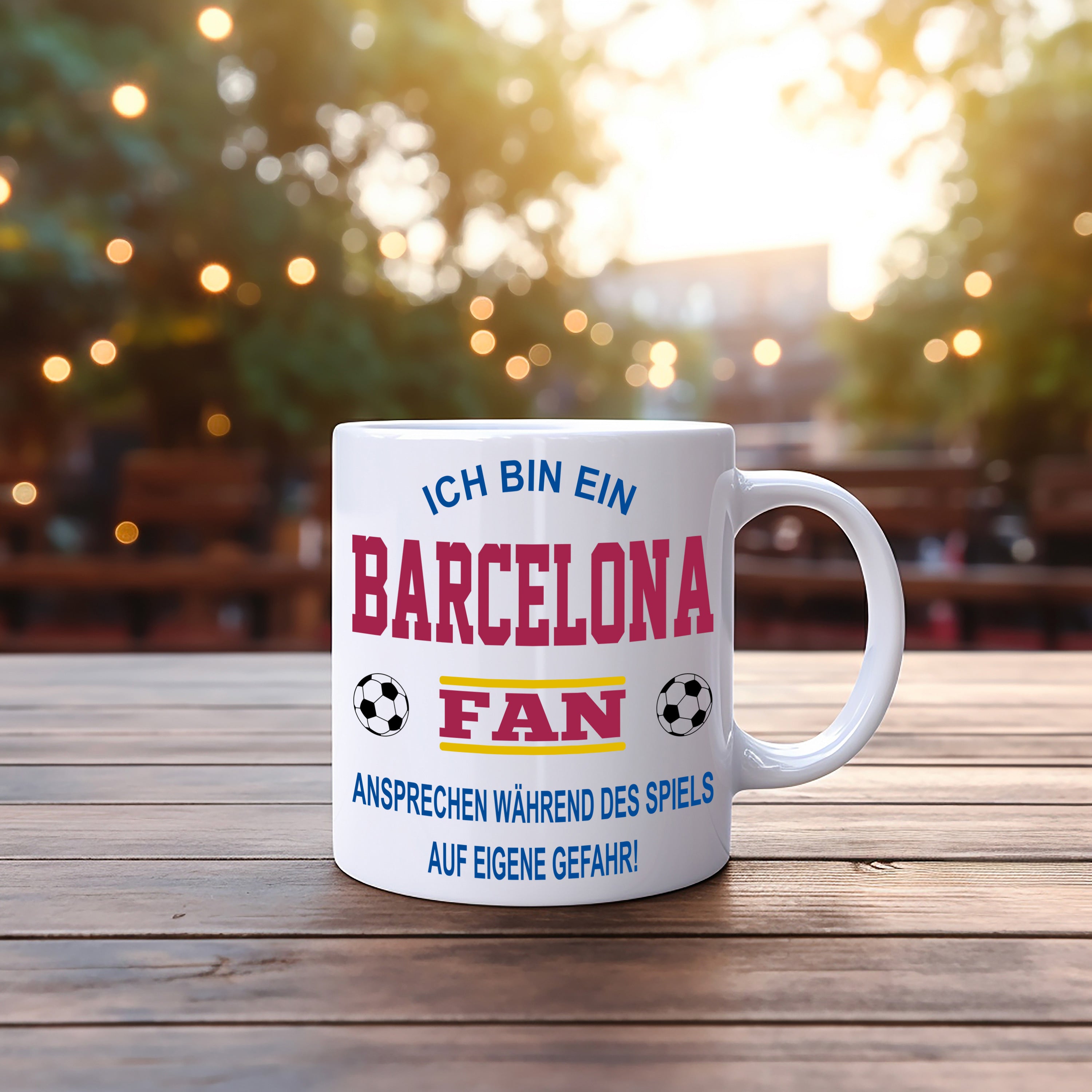 Fussball Tasse | Ich bin ein Barcelona Fan - Ansprechen während des Spiels auf eigene Gefahr | Keramiktasse für Fußballfans