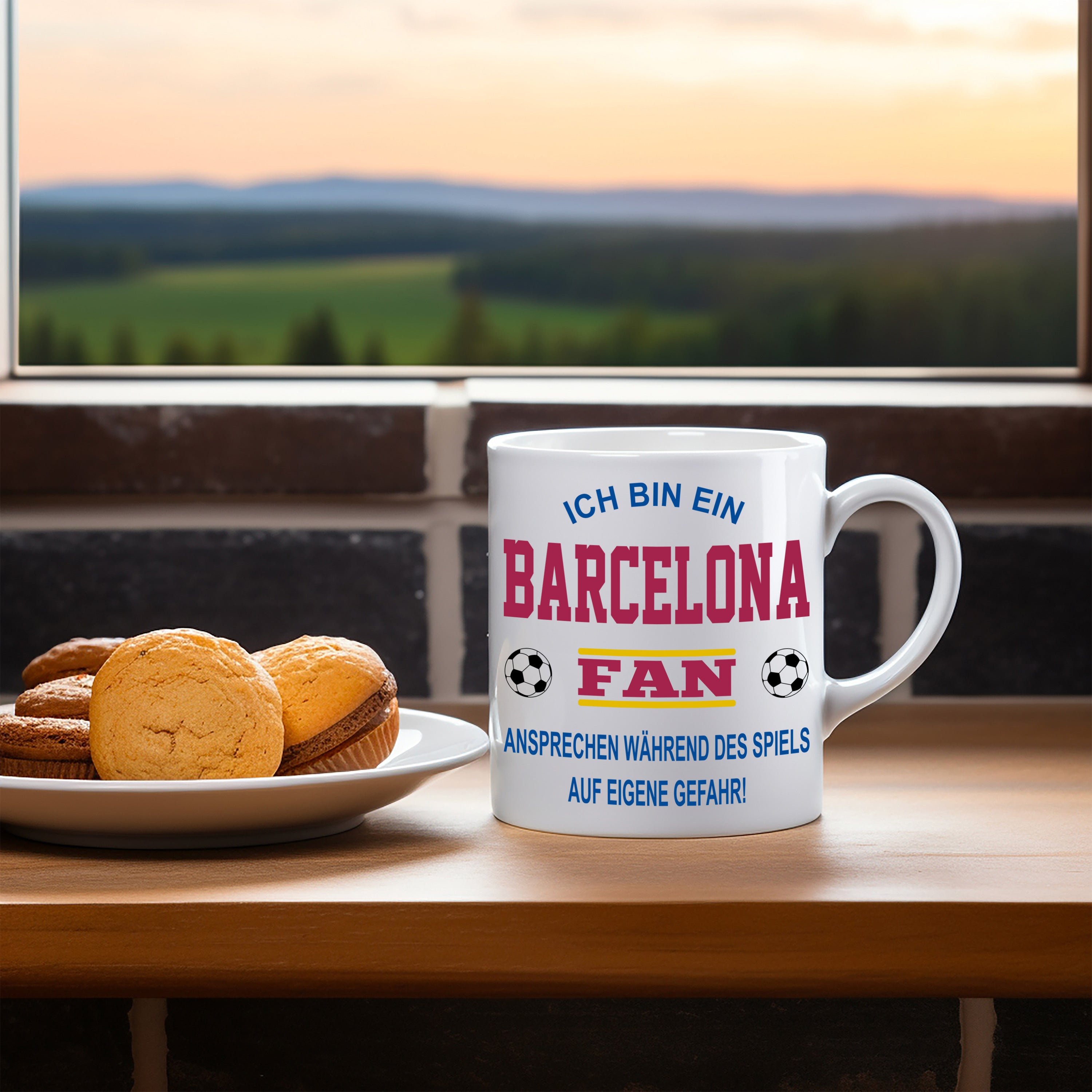 Fussball Tasse | Ich bin ein Barcelona Fan - Ansprechen während des Spiels auf eigene Gefahr | Keramiktasse für Fußballfans