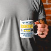 Fussball Tasse | Ich bin ein Braunschweig Fan - Ansprechen während des Spiels auf eigene Gefahr | Keramiktasse für Fußballfans