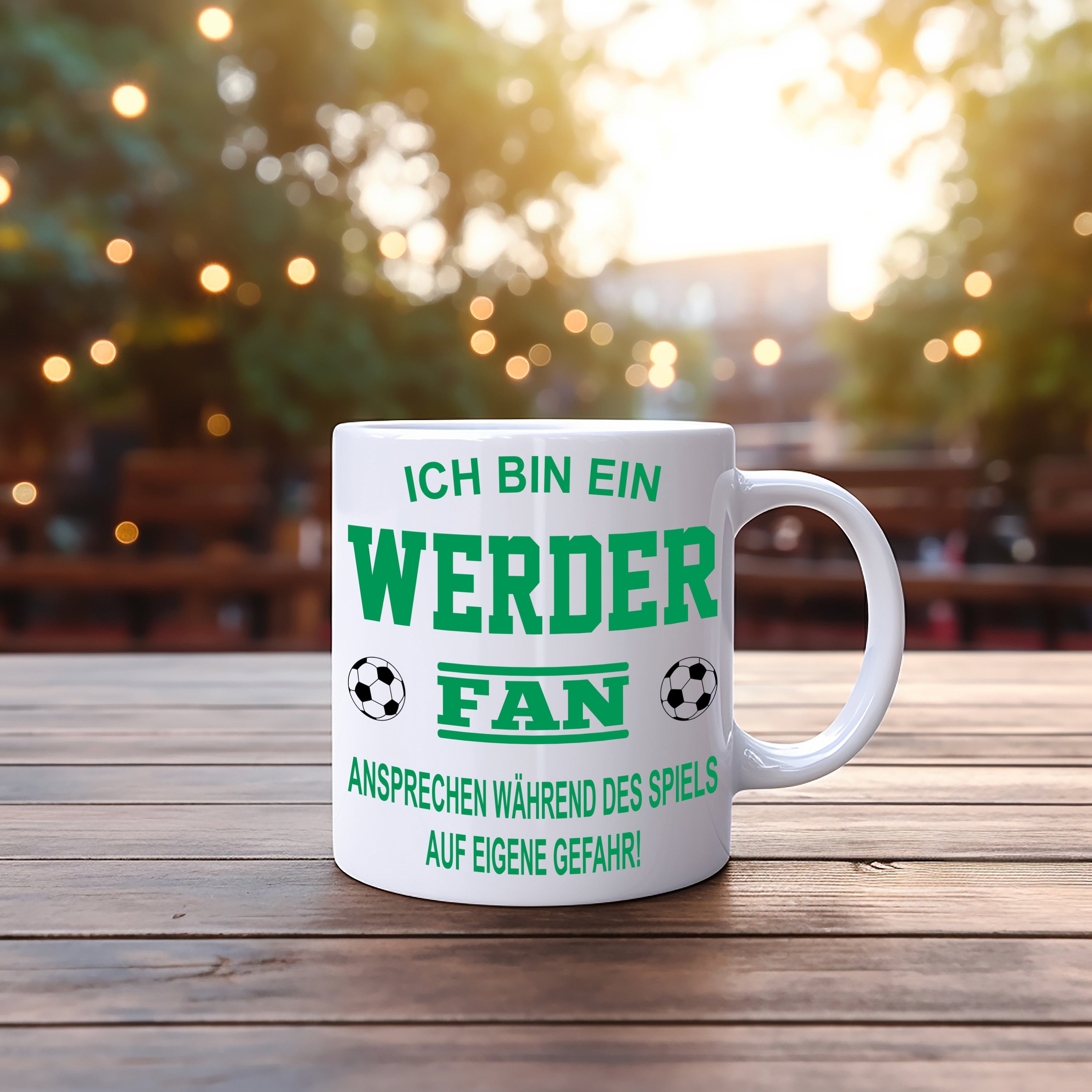 Fussball Tasse | Ich bin ein Werder Fan - Ansprechen während des Spiels auf eigene Gefahr | Keramiktasse für Fußballfans