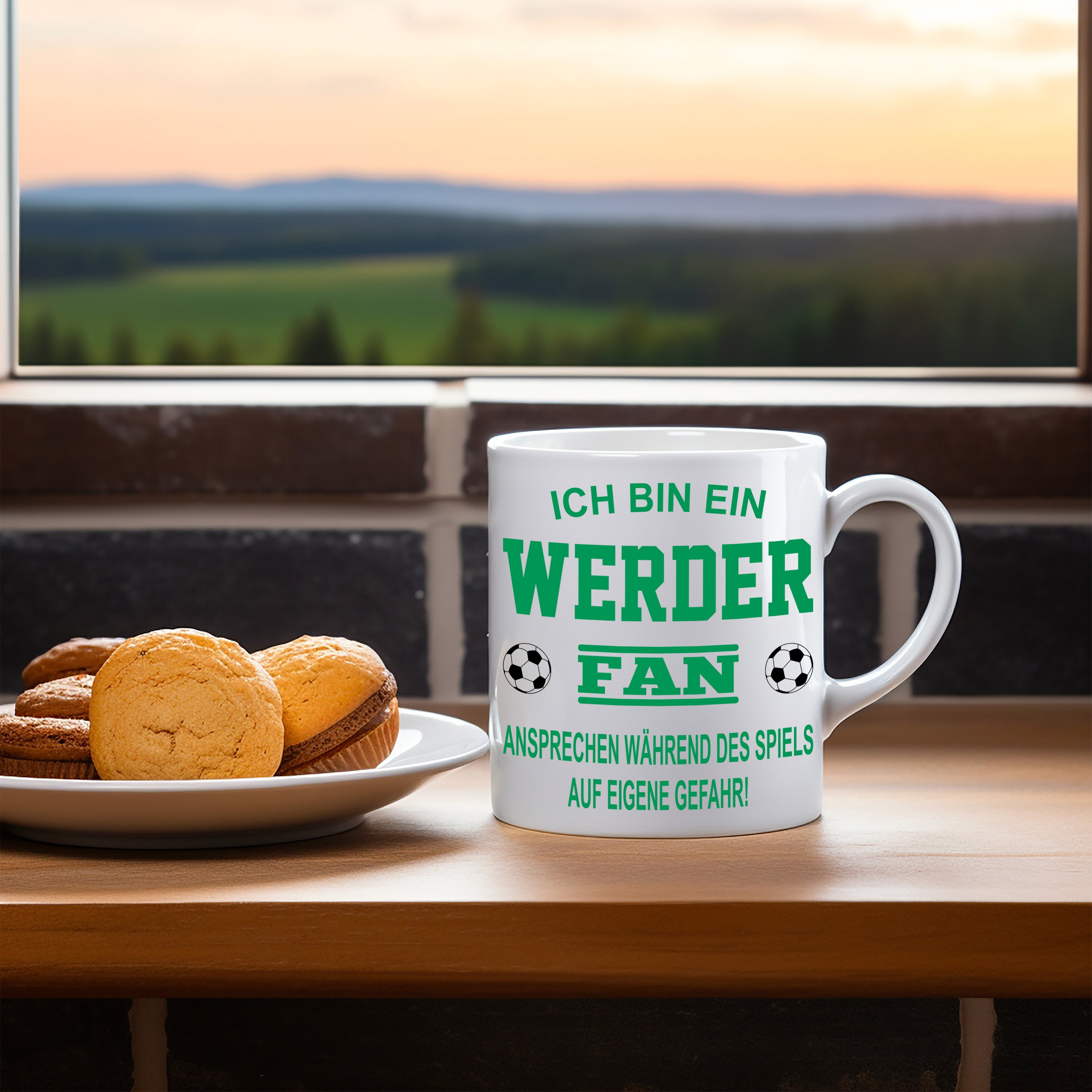 Fussball Tasse | Ich bin ein Werder Fan - Ansprechen während des Spiels auf eigene Gefahr | Keramiktasse für Fußballfans