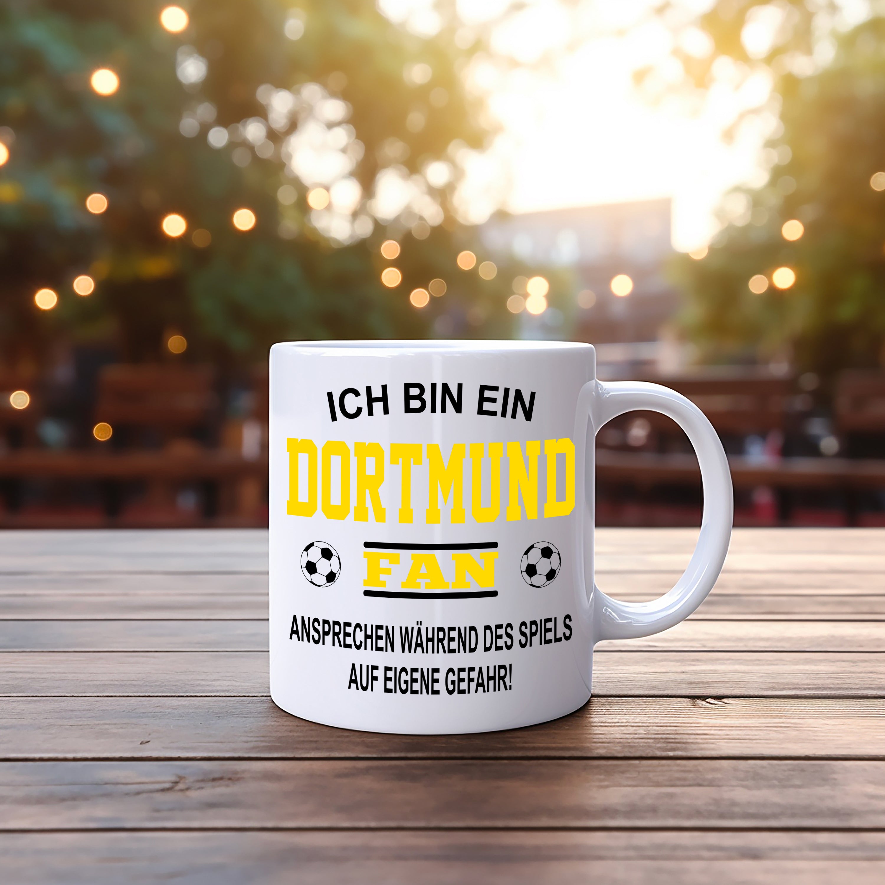 Fussball Tasse | Ich bin ein Dortmund Fan - Ansprechen während des Spiels auf eigene Gefahr | Keramiktasse für Fußballfans