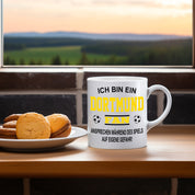 Fussball Tasse | Ich bin ein Dortmund Fan - Ansprechen während des Spiels auf eigene Gefahr | Keramiktasse für Fußballfans