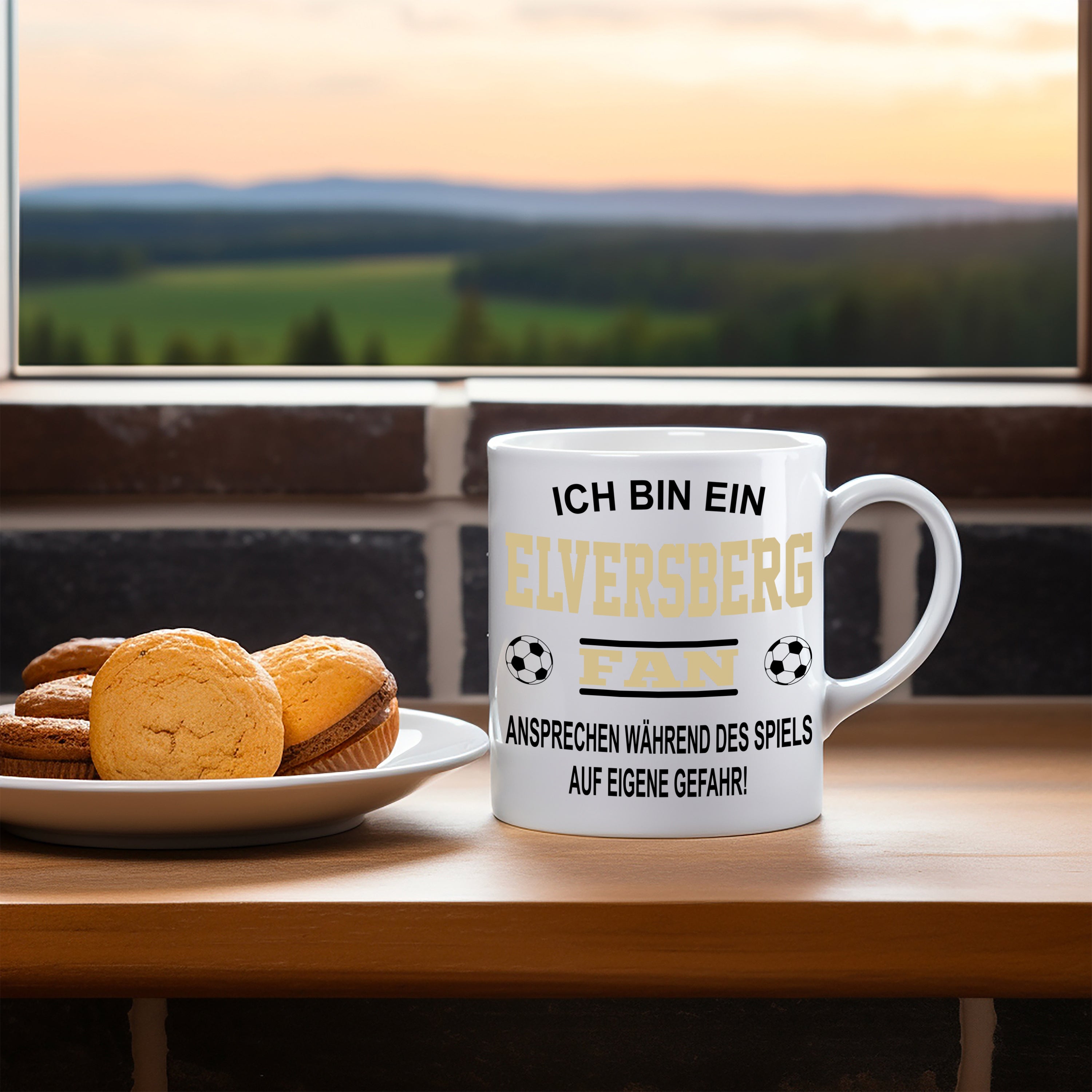 Fussball Tasse | Ich bin ein Elversberg Fan - Ansprechen während des Spiels auf eigene Gefahr | Keramiktasse für Fußballfans