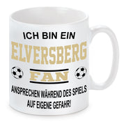 Fussball Tasse | Ich bin ein Elversberg Fan - Ansprechen während des Spiels auf eigene Gefahr | Keramiktasse für Fußballfans