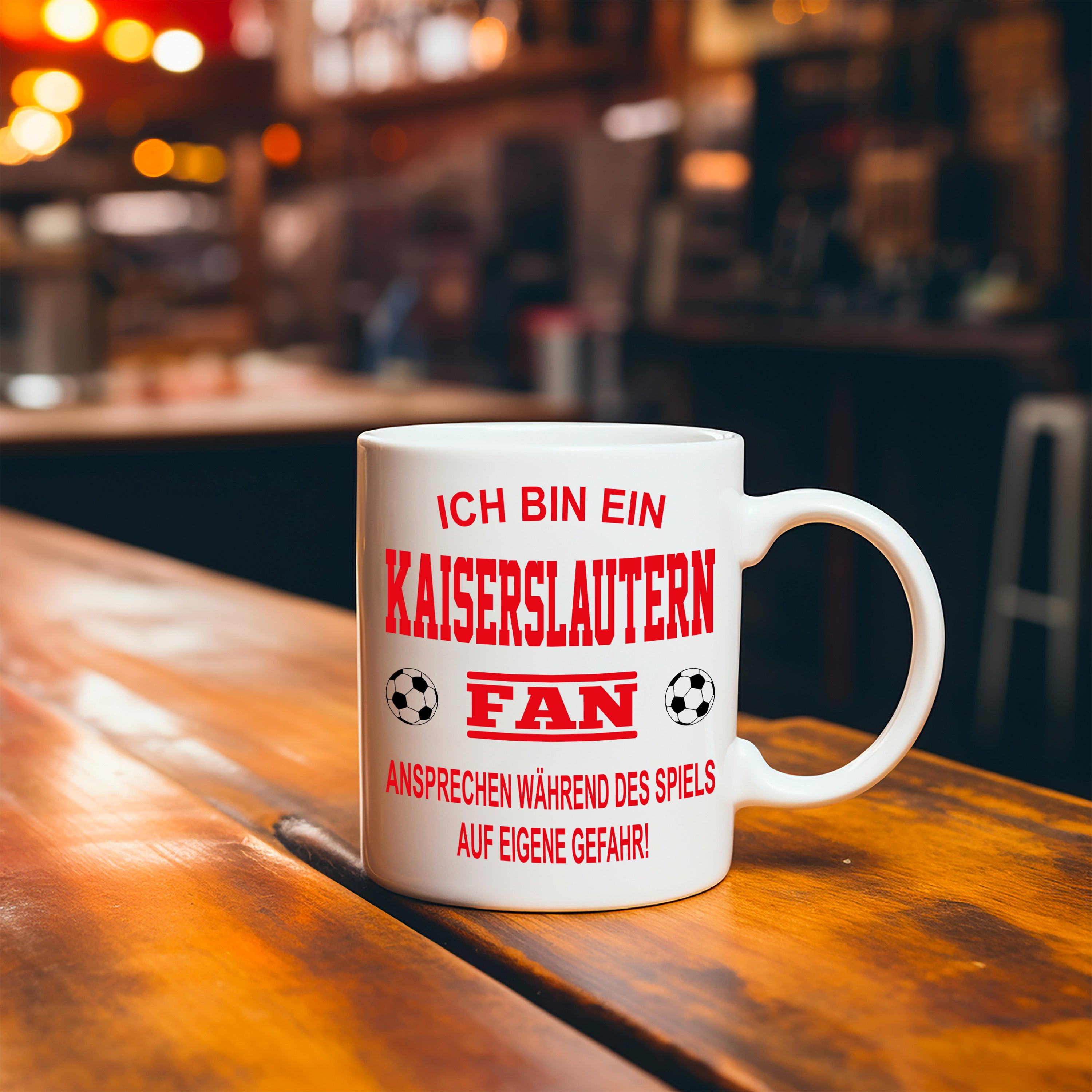 Fussball Tasse | Ich bin ein Kaiserslautern Fan - Ansprechen während des Spiels auf eigene Gefahr | Keramiktasse für Fußballfans