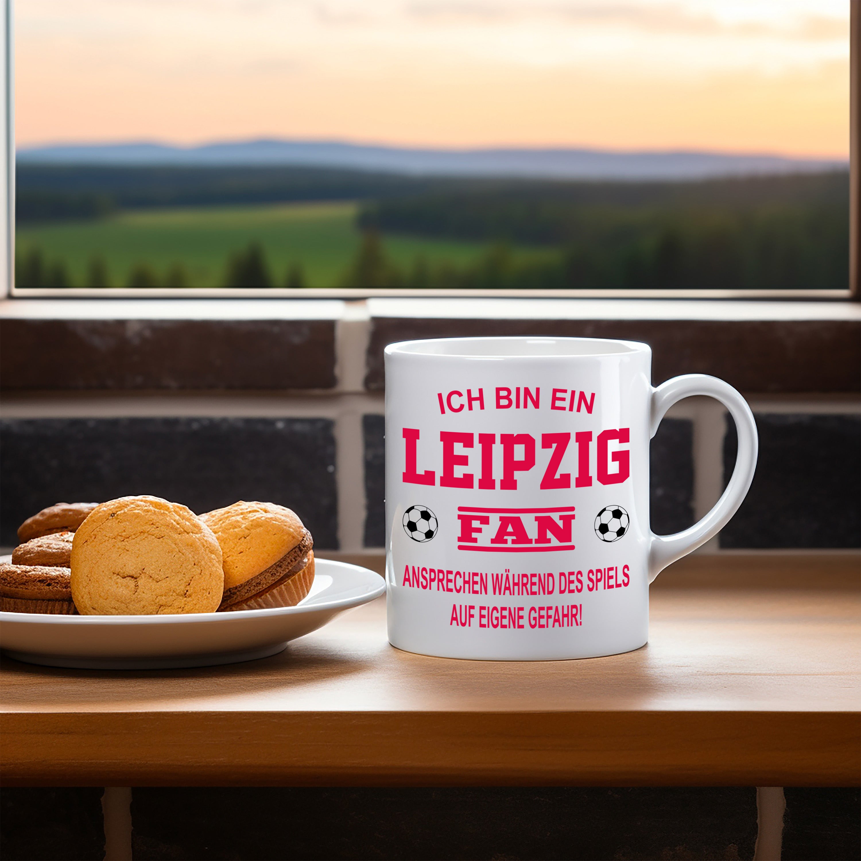 Fussball Tasse | Ich bin ein Leipzig Fan - Ansprechen während des Spiels auf eigene Gefahr | Keramiktasse für Fußballfans