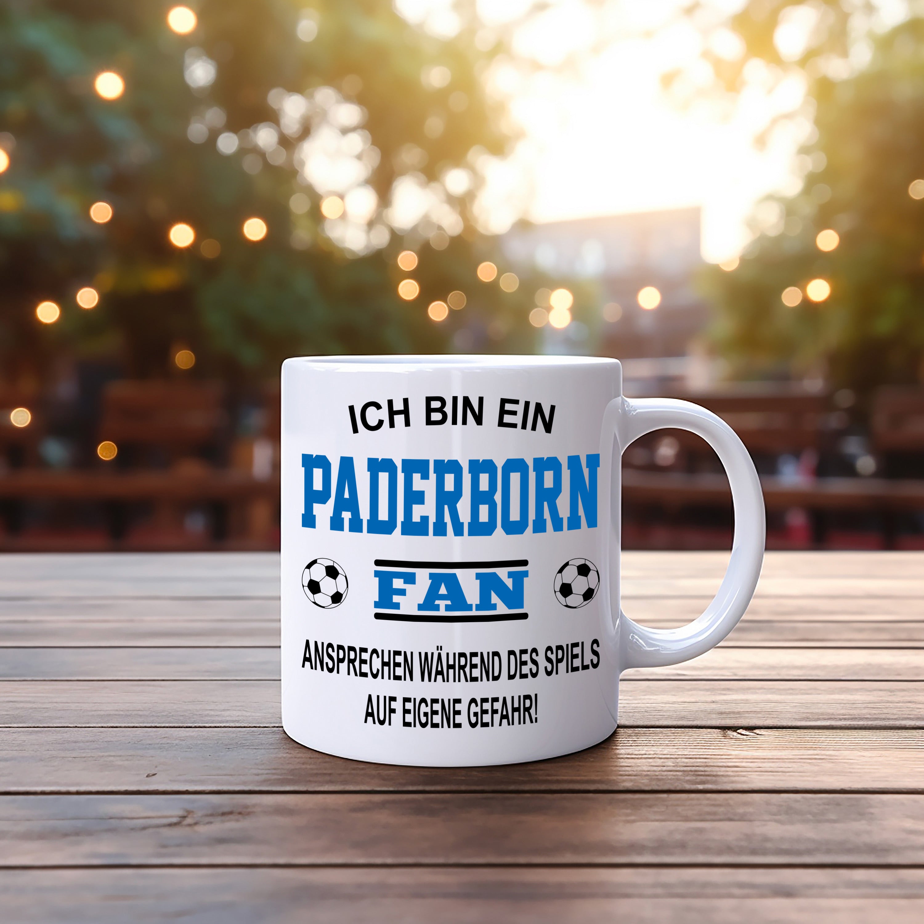 Fussball Tasse | Ich bin ein Paderborn Fan - Ansprechen während des Spiels auf eigene Gefahr | Keramiktasse für Fußballfans