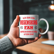 Fussball Tasse | Ich bin ein Regensburg Fan - Ansprechen während des Spiels auf eigene Gefahr | Keramiktasse für Fußballfans