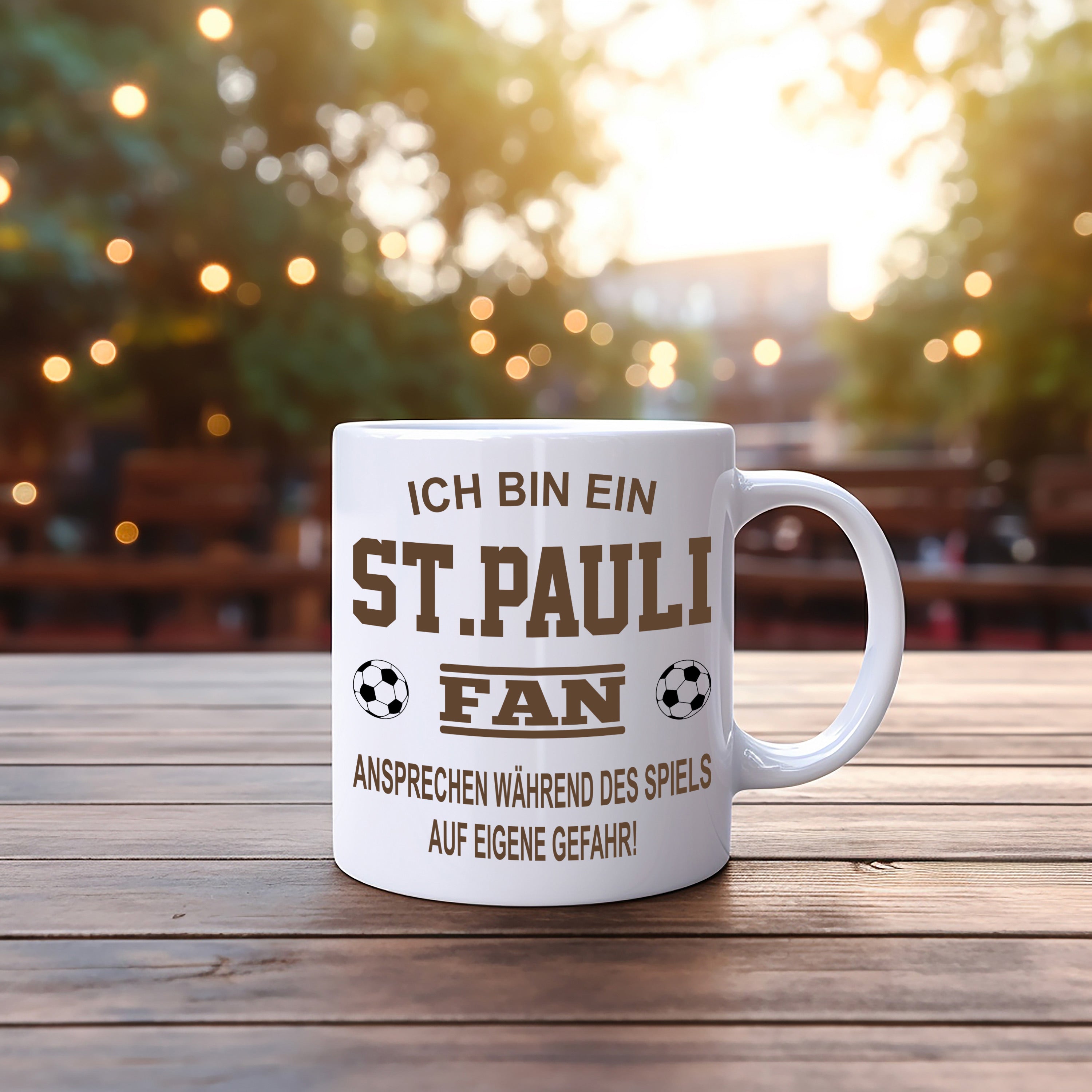 Fussball Tasse | Ich bin ein St. Pauli Fan - Ansprechen während des Spiels auf eigene Gefahr | Keramiktasse für Fußballfans