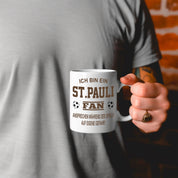 Fussball Tasse | Ich bin ein St. Pauli Fan - Ansprechen während des Spiels auf eigene Gefahr | Keramiktasse für Fußballfans