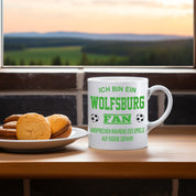 Fussball Tasse | Ich bin ein Wolfsburg Fan - Ansprechen während des Spiels auf eigene Gefahr | Keramiktasse für Fußballfans