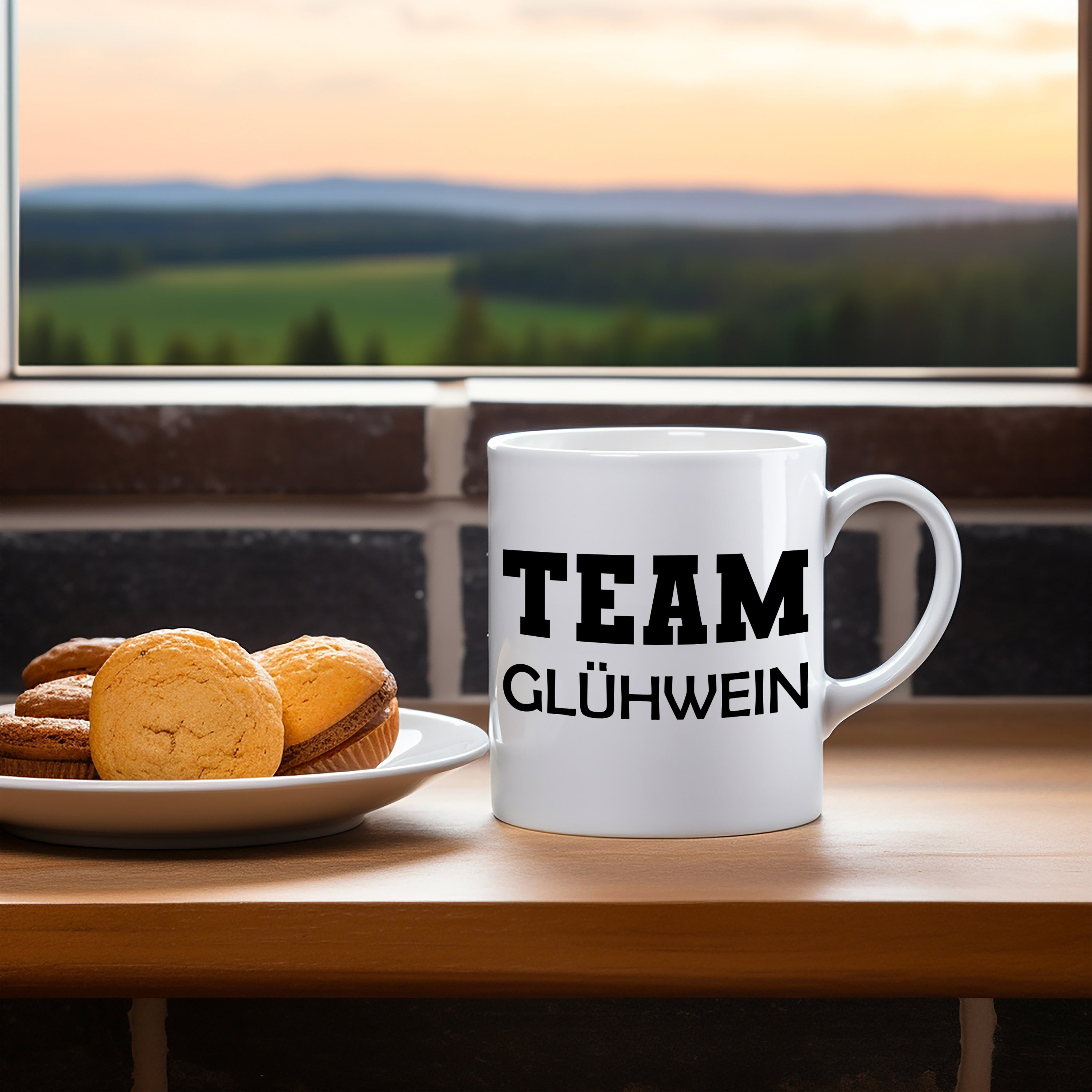 Tasse mit Spruch | TEAM Glühwein | Keramiktasse für die Winterparty oder den Weihnachtsmarkt | Spülmaschinenfest | Tasse mit hochwertigem Druck