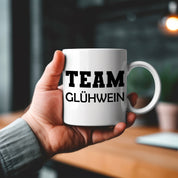 Tasse mit Spruch | TEAM Glühwein | Keramiktasse für die Winterparty oder den Weihnachtsmarkt | Spülmaschinenfest | Tasse mit hochwertigem Druck