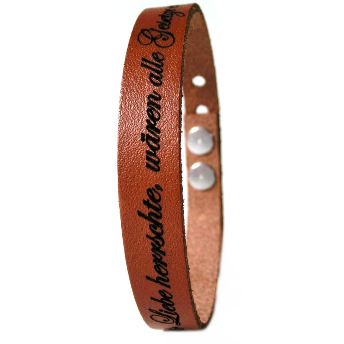 personalisiertes Leder Wickelarmband | Farbauswahl | 23cm lang 1-fach gewickelt mit Kugelkopfverschluss