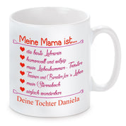 personalisierte Tasse mit Motiv - Meine Mama ist... Aufzählungen