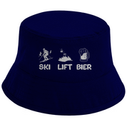 Bucket Hat mit Motiv | SKI LIFT BIER | Mallorca Hut für Feiern und Partys Sommerhut