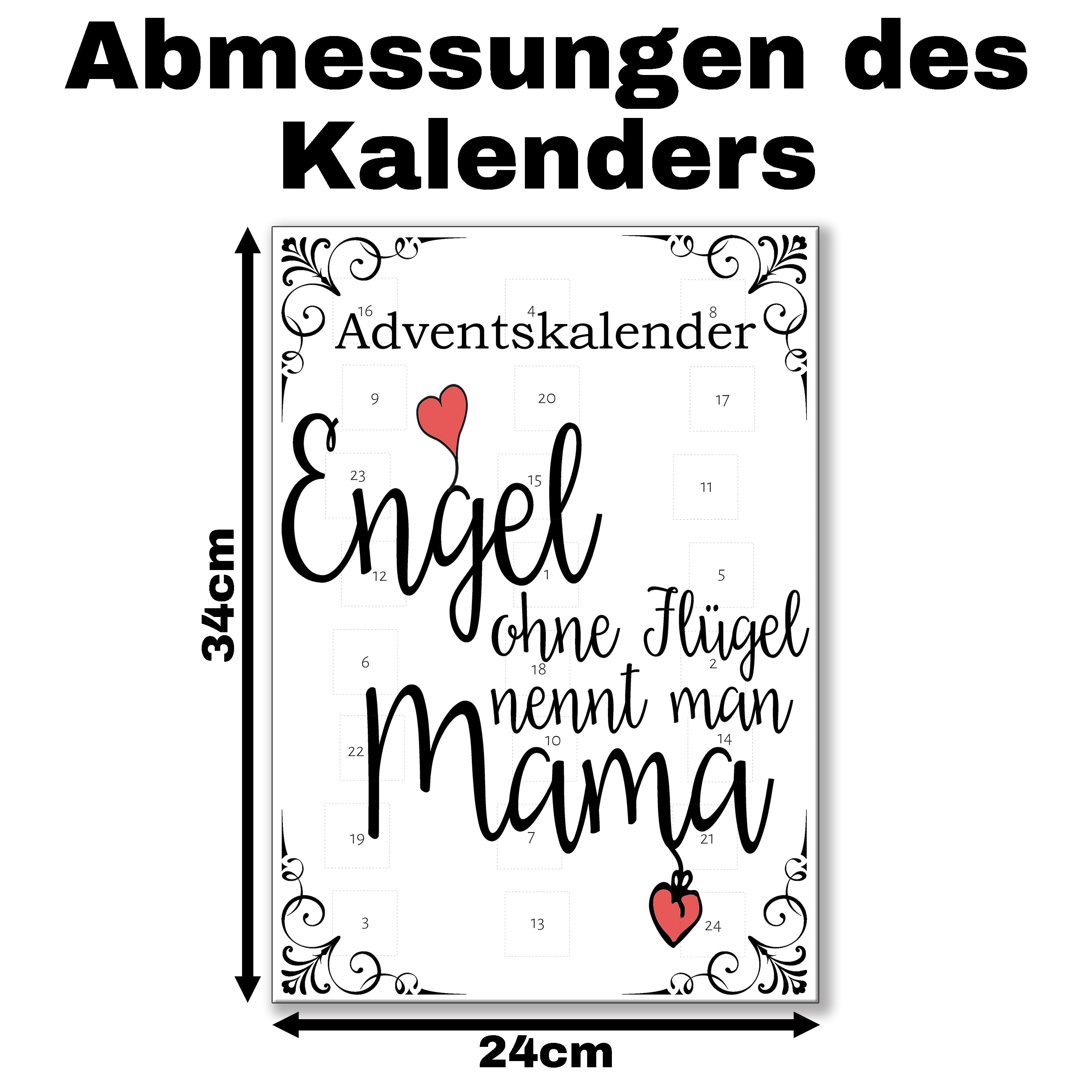 Adventskalender mit Schokolade gefüllt - Engel ohne Flügel nennt man Mama