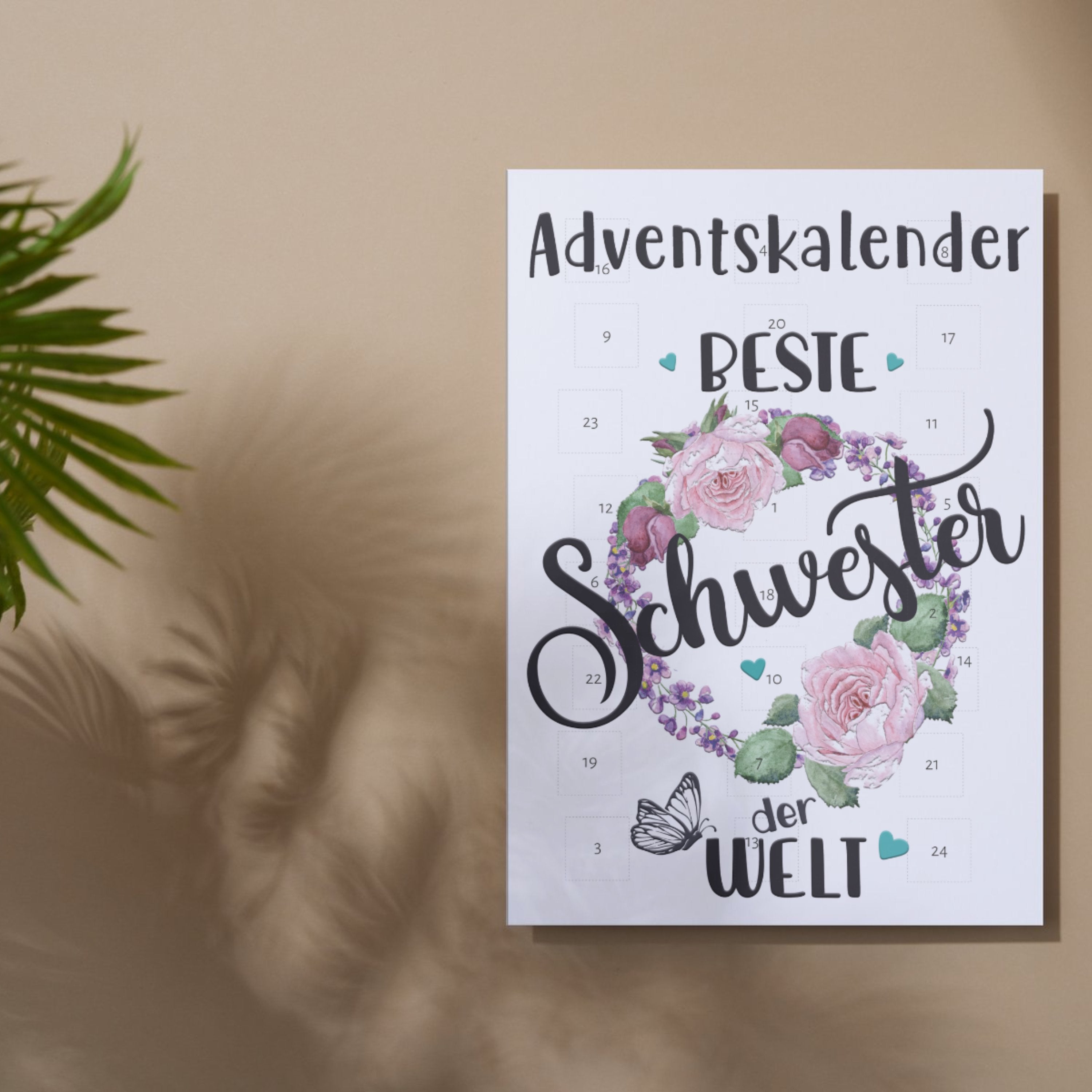 Adventskalender mit Schokolade gefüllt - Beste Schwester der Welt