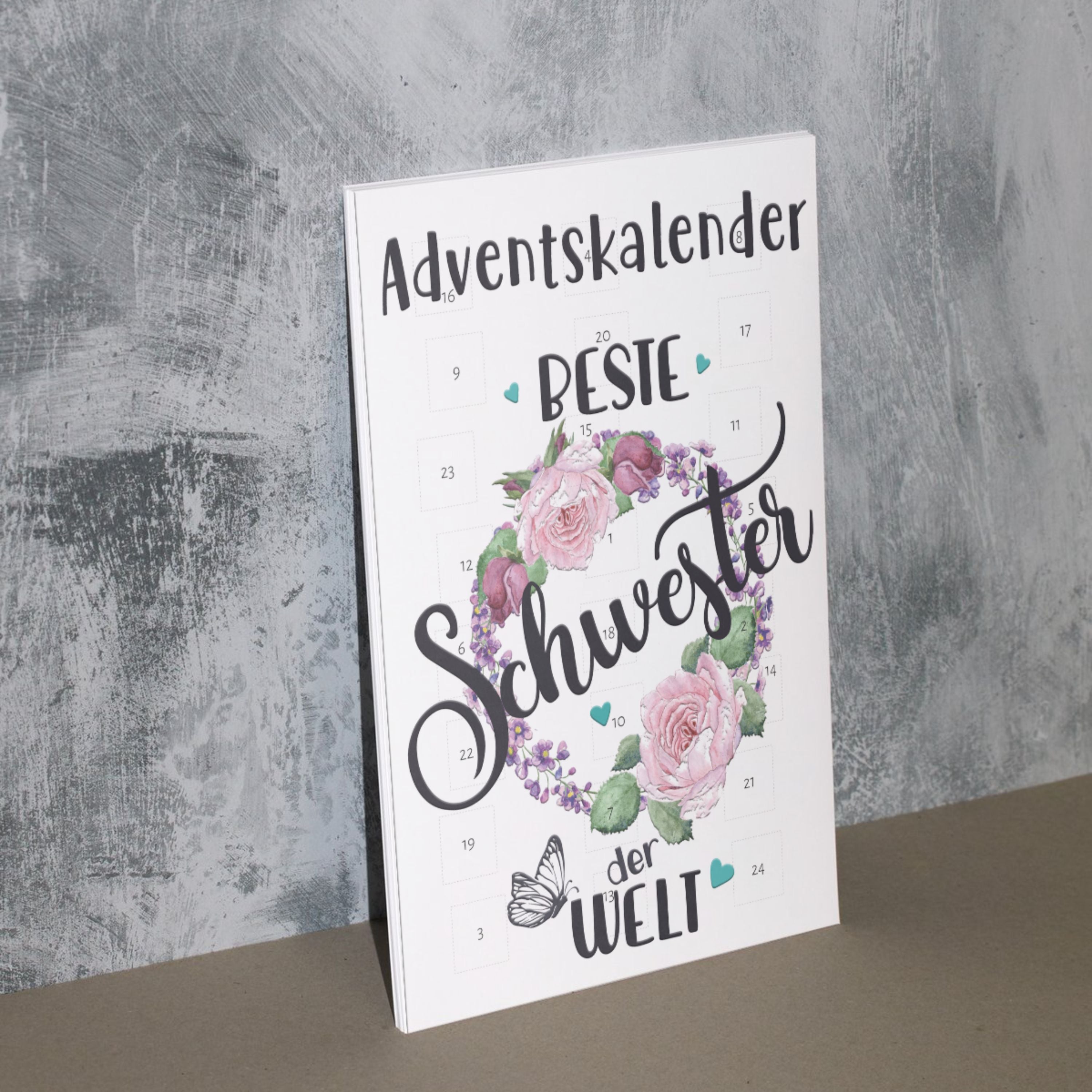 Adventskalender mit Schokolade gefüllt - Beste Schwester der Welt