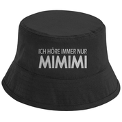 Bucket Hat mit Motiv | Ich hör immer nur Mimimi | Mallorca Hut für Feiern und Partys Sommerhut