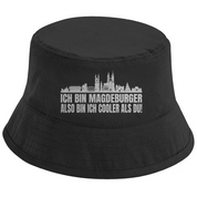 Bucket Hat mit Motiv | Ich bin Magdeburger also bin ich cooler als du! | Mallorca Hut für Feiern und Partys Sommerhut
