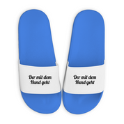 Badelatschen mit Motiv | Der mit dem Hund geht | lustige Badesandalen in vielen Größen und Farben