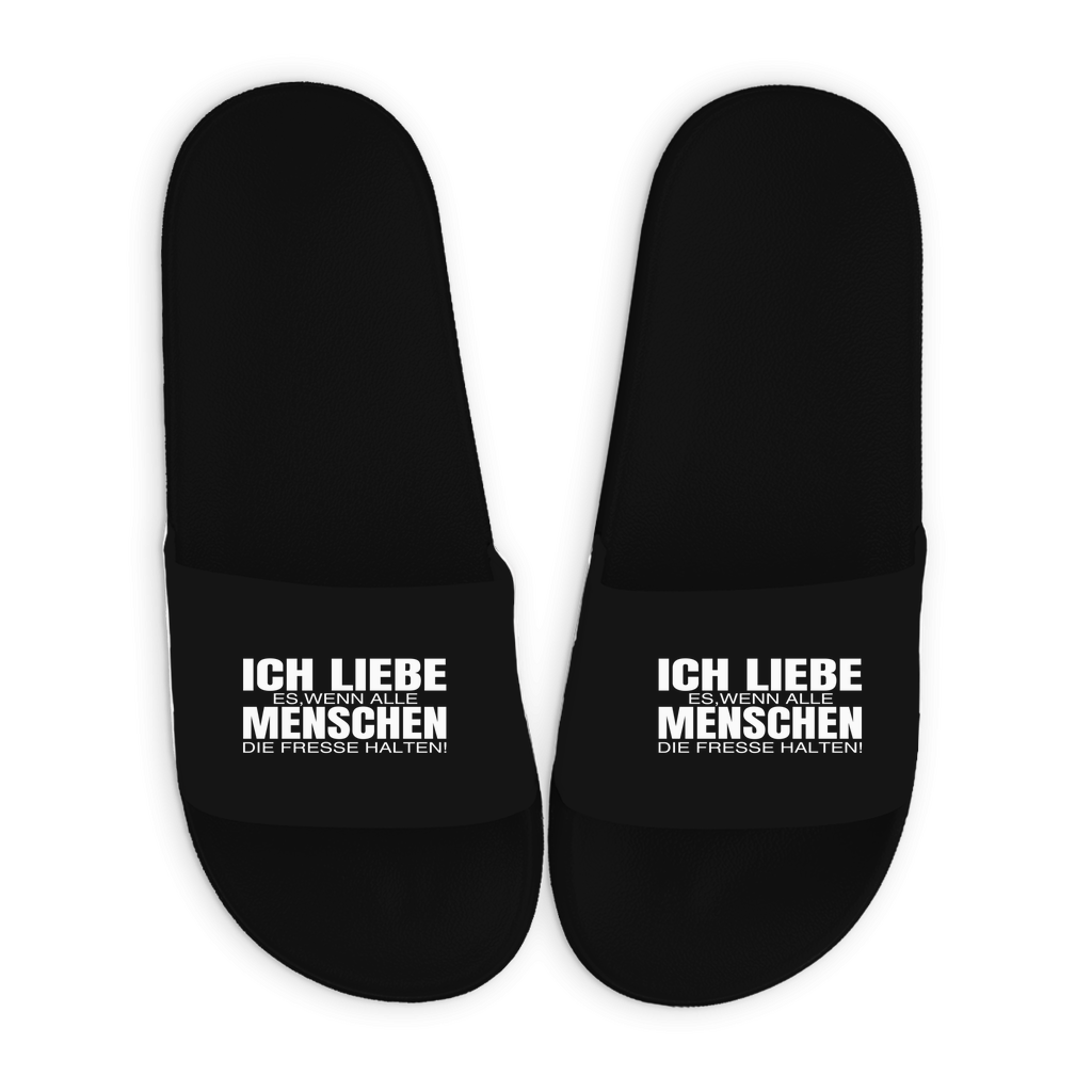 Badelatschen mit Motiv | Ich liebe es, wenn alle Menschen die Fresse halten! | lustige Badesandalen in vielen Größen und Farben