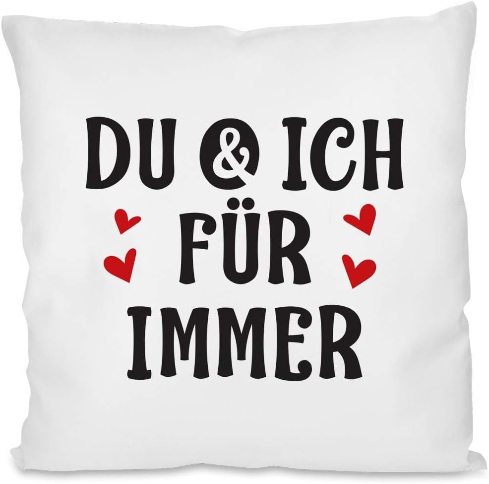 Kissen mit Spruch | Du & Ich für immer | Dekokissen mit Füllung