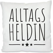Kissen mit Spruch | Alltagsheldin | Dekokissen mit Füllung