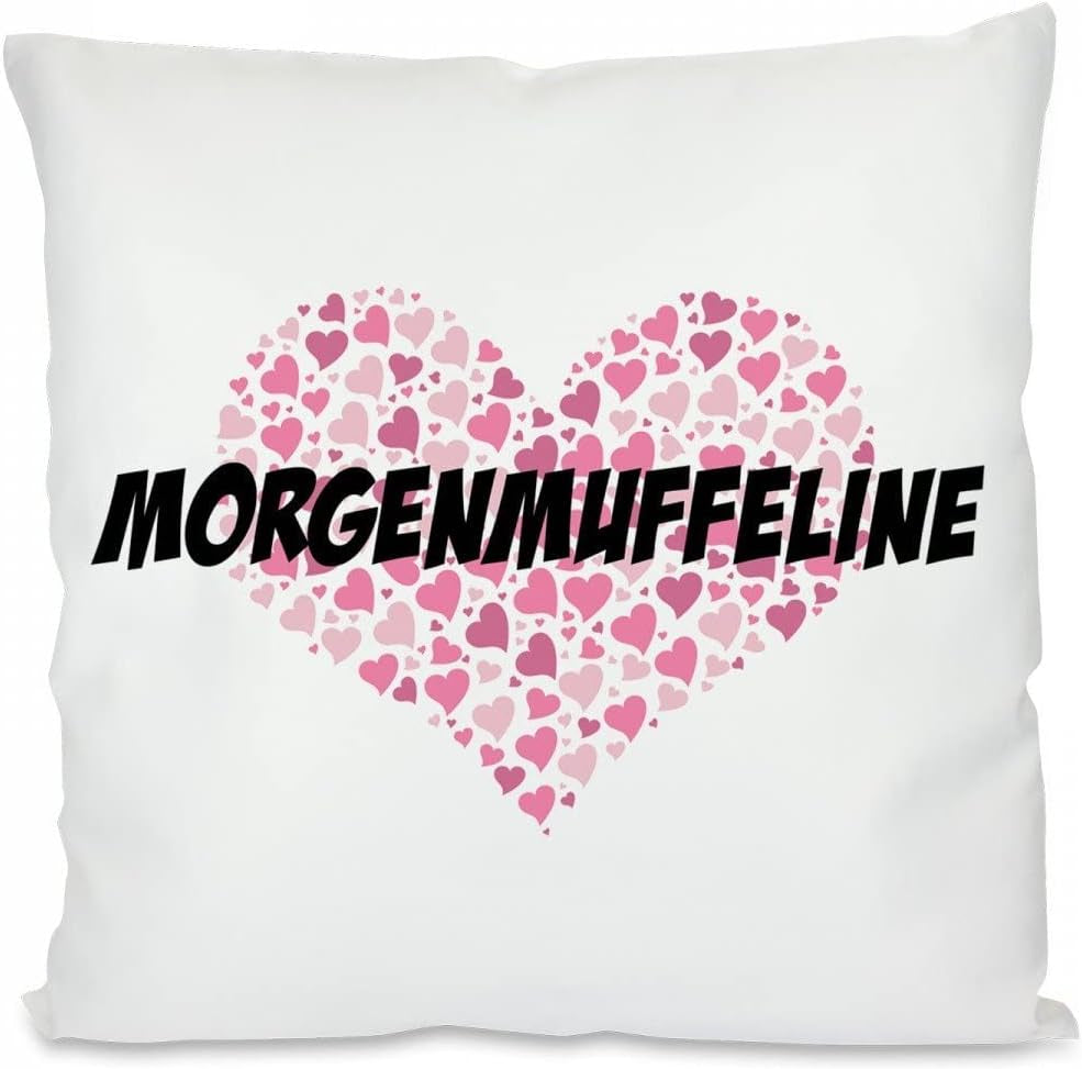 Kissen mit Spruch - Morgenmuffeline | Dekokissen mit Füllung | 40x40cm