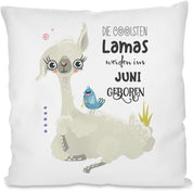 Kissen mit Spruch | Die coolsten Lamas werden im Juni geboren | Dekokissen mit Füllung