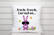 Kissen mit Spruch | Friede, Freude, Eiersuchen... | Dekokissen mit Füllung