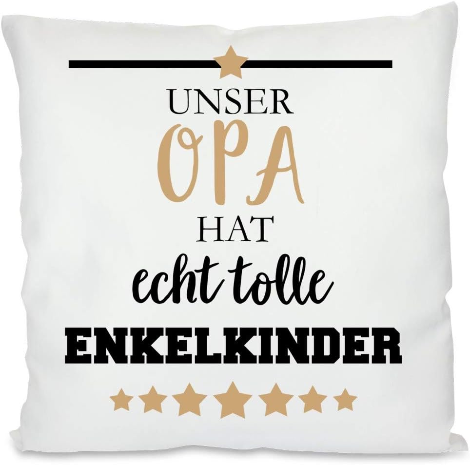 Kissen mit Spruch - Unser Opa hat echt tolle Enkelkinder | Dekokissen mit Füllung | 40x40cm