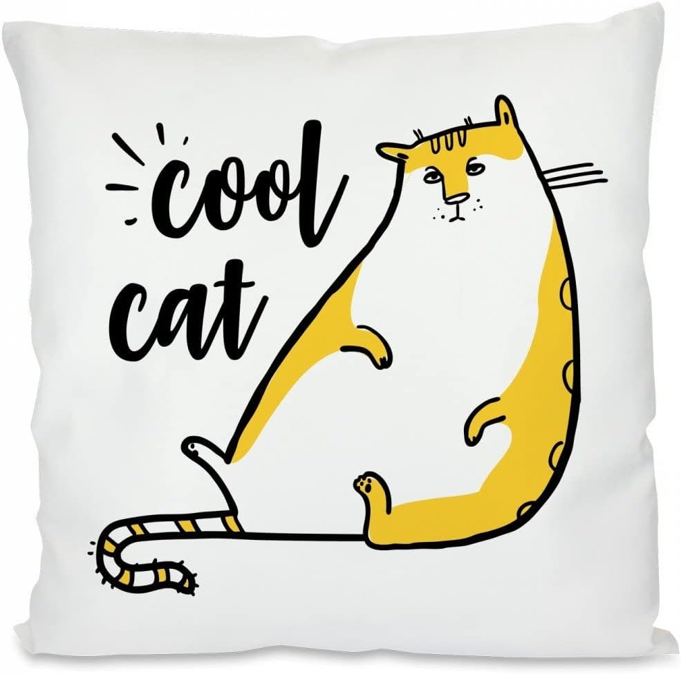 Kissen mit Spruch - Cool Cat | Dekokissen mit Füllung | 40x40cm