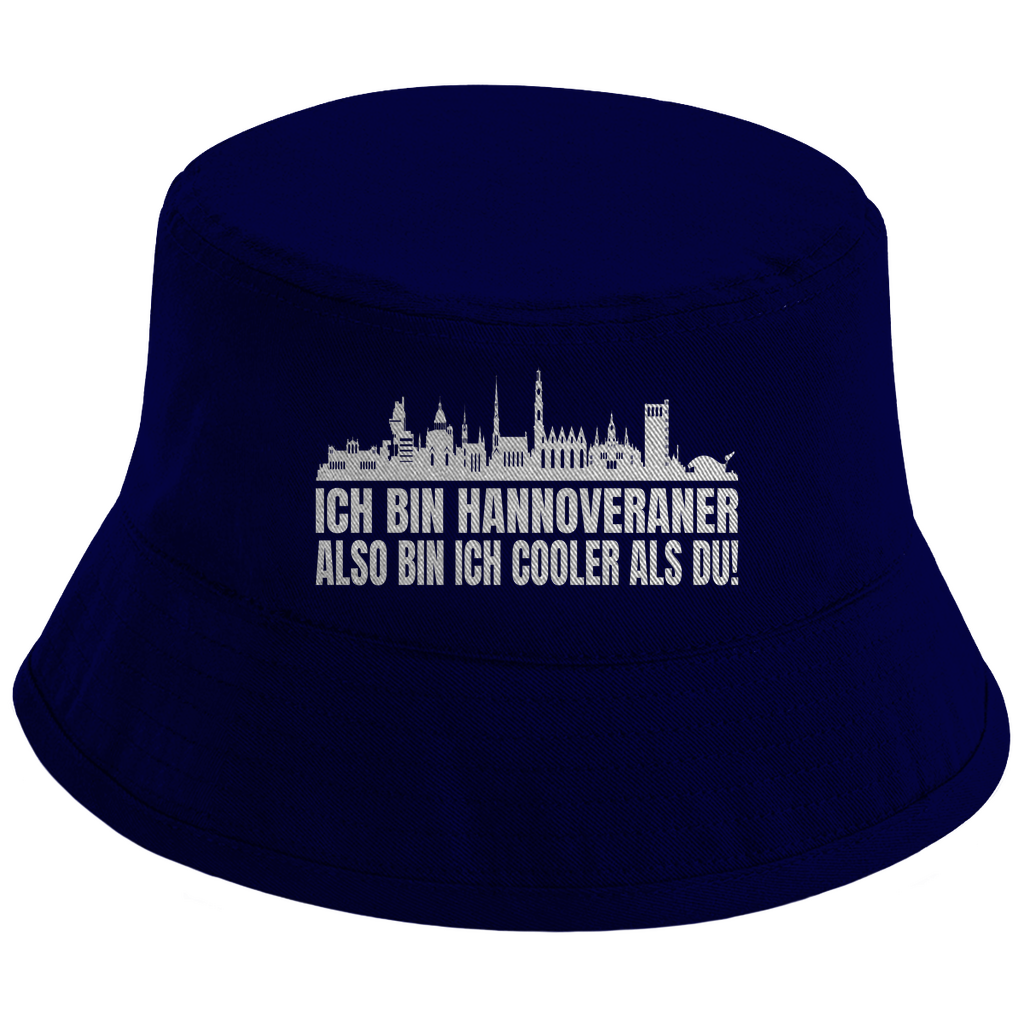 Bucket Hat mit Motiv | Ich bin Hannoveraner also bin ich cooler als du! | Mallorca Hut für Feiern und Partys Sommerhut