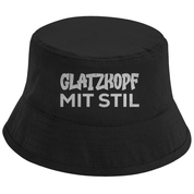 Bucket Hat mit Motiv | Glatzkopf mit Stil | Mallorca Hut für Feiern und Partys Sommerhut