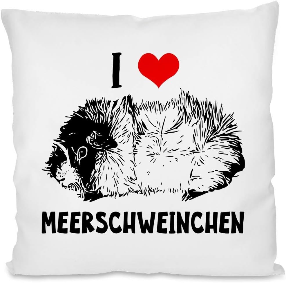 Kissen mit Spruch | I Love Meerschweinchen | Dekokissen mit Füllung