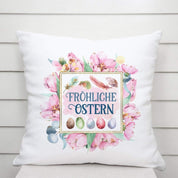 Kissen mit Spruch | Fröhliche Ostern | Dekokissen mit Füllung